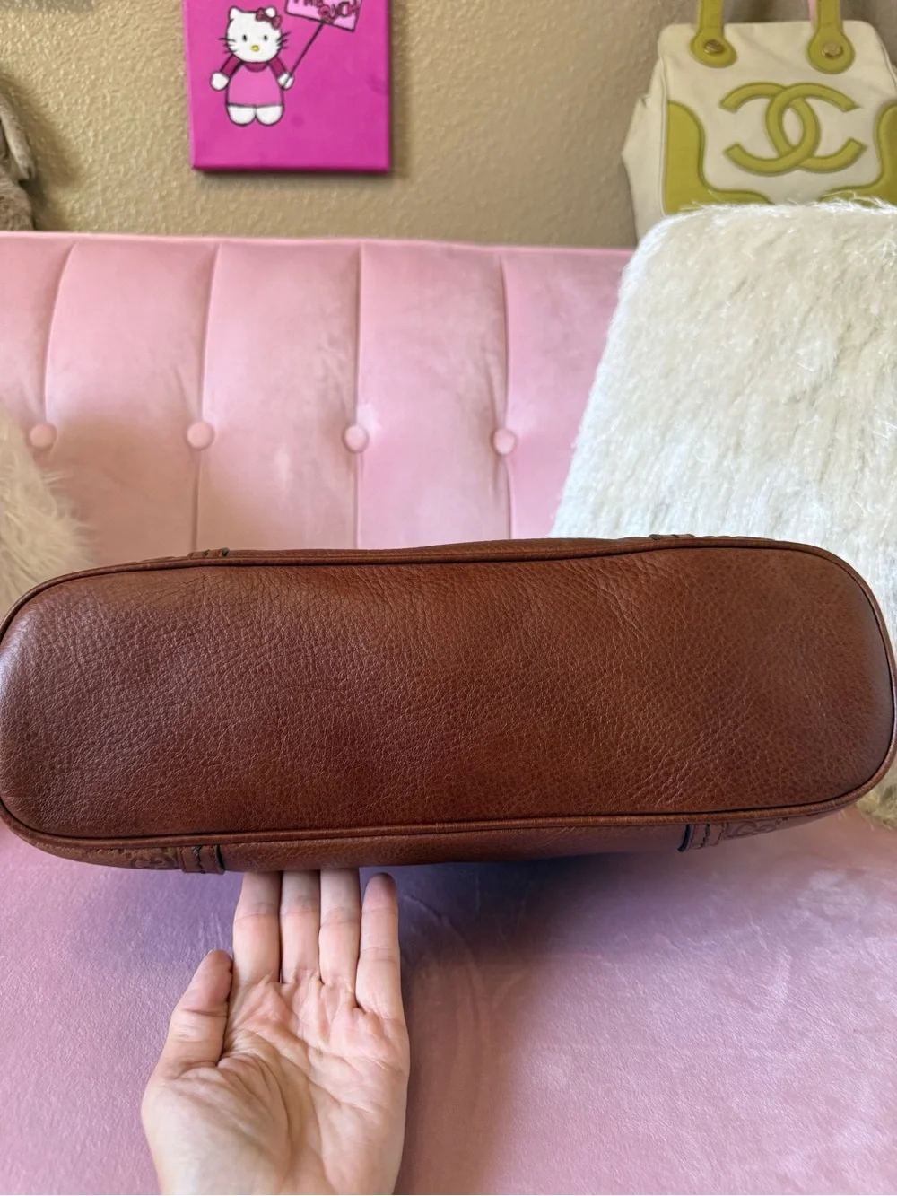 💯Auth! GUCCI Guccisimo Signoria Brown Leather Hobo Shoulder Bag w Gold Hardware - Picture 5 of 16